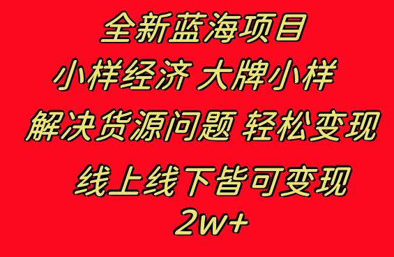 全新蓝海项目 小样经济大牌小样 线上和线下都可变现 月入2W+插图