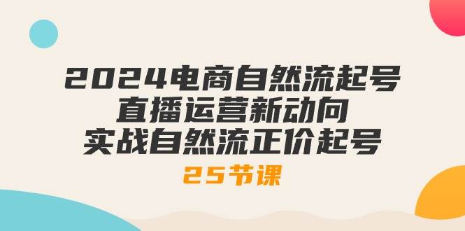 （10609期）2024电商自然流起号，直播运营新动向 实战自然流正价起号-25节课插图