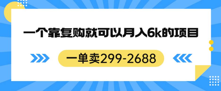 一单卖299-2688，一个靠复购就可以月入6k的暴利项目【揭秘】插图