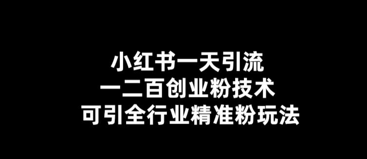 小红书一天引流一二百创业粉技术，可引全行业精准粉玩法【仅揭秘】插图