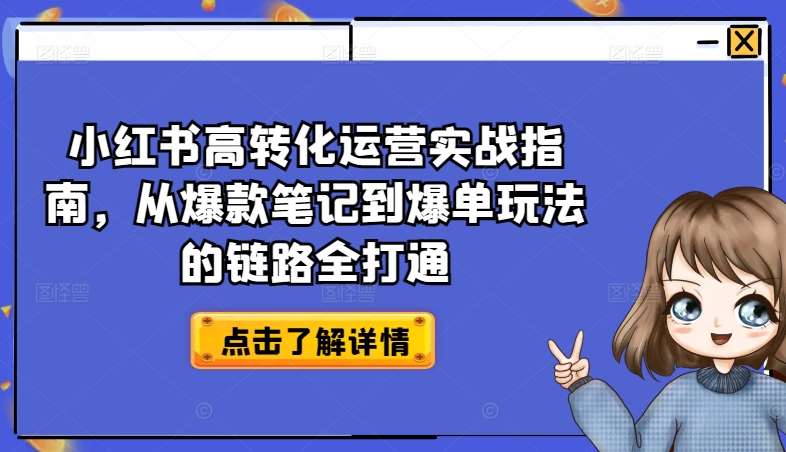 小红书高转化运营实战指南，从爆款笔记到爆单玩法的链路全打通插图