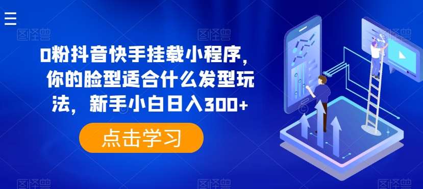 0粉抖音快手挂载小程序，你的脸型适合什么发型玩法，新手小白日入300+【揭秘】插图