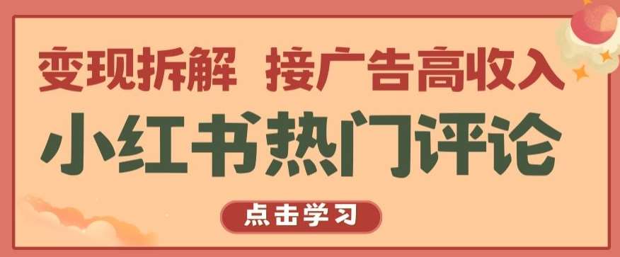 小红书热门评论，变现拆解，接广告高收入【揭秘 】插图