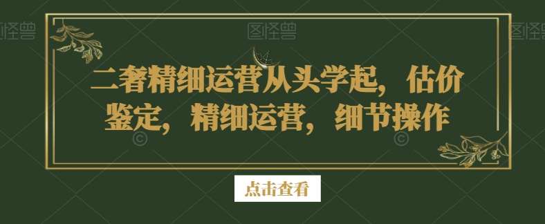 二奢精细运营从头学起，估价鉴定，精细运营，细节操作插图