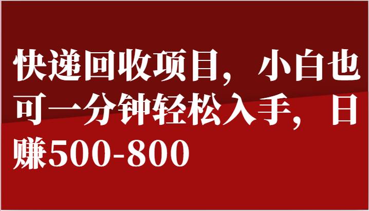 快递回收项目，小白也可一分钟轻松入手，日赚500-800插图