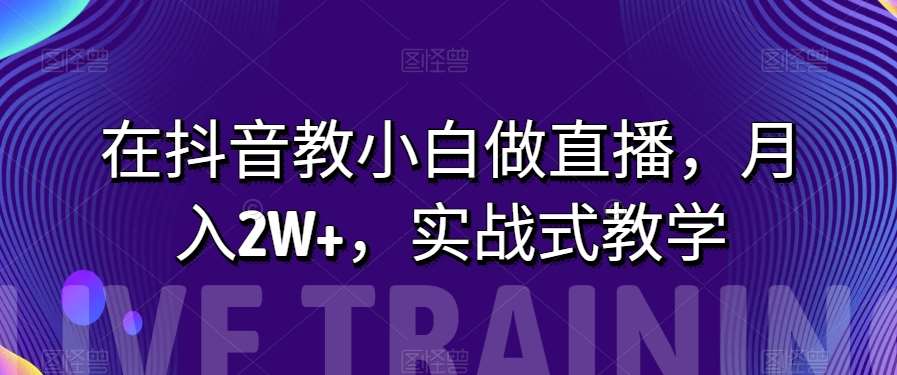 在抖音教小白做直播，月入2W+，实战式教学【揭秘】插图