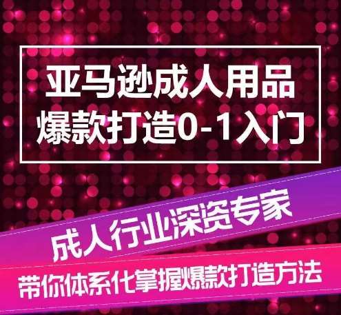 亚马逊成人用品爆款打造0-1入门，系统化讲解亚马逊成人用品爆款打造的流程插图