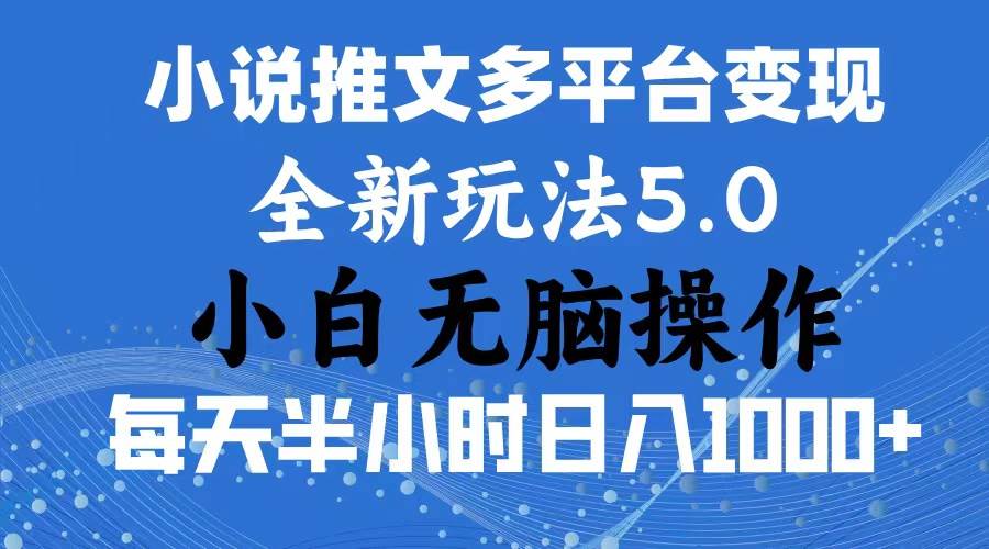 （11323期）2024年6月份一件分发加持小说推文暴力玩法 新手小白无脑操作日入1000+ …插图