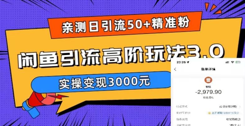 亲测日引50+精准粉，闲鱼引流高阶玩法3.0，实操变现3000元【揭秘】插图