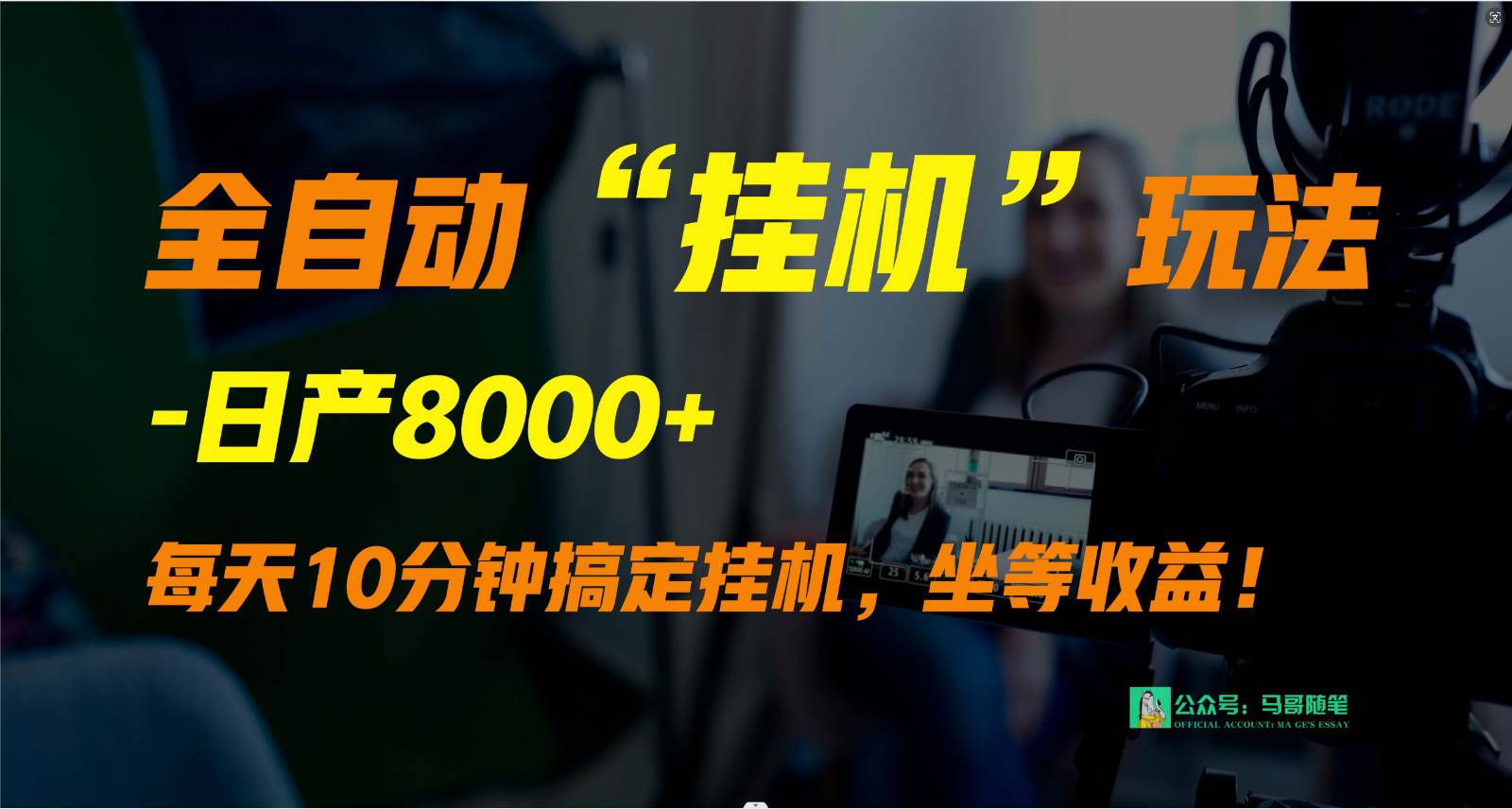 外面卖1980的全自动“挂机”玩法，实现睡后收入，日产8000+插图