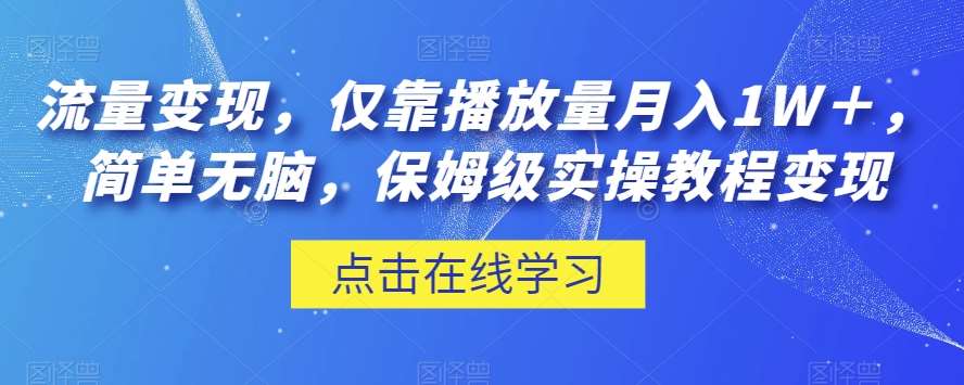 流量变现，仅靠播放量月入1W＋，简单无脑，保姆级实操教程【揭秘】插图