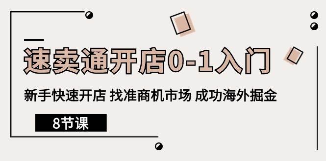 （10126期）速卖通开店0-1入门，新手快速开店 找准商机市场 成功海外掘金（8节课）插图