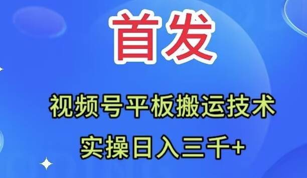 （7843期）全网首发：视频号平板搬运技术，实操日入三千＋插图