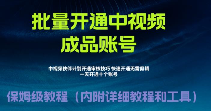 外面收费1980的暴力开通中视频计划教程，内附详细的快速通过中视频伙伴计划的办法插图