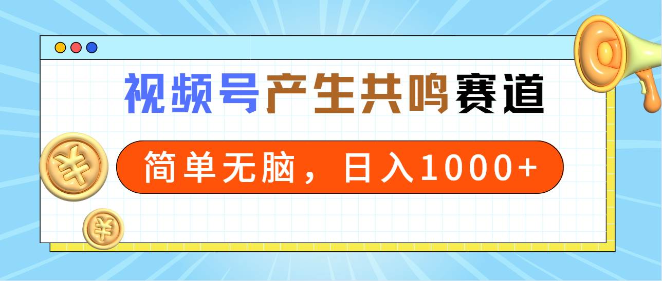 （9133期）2024年视频号，产生共鸣赛道，简单无脑，一分钟一条视频，日入1000+插图