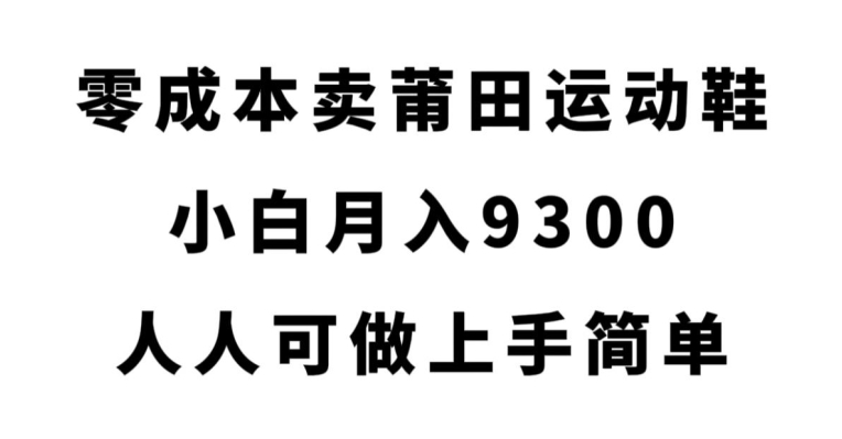 零成本卖莆田运动鞋，小白月入9300，人人可做上手简单【揭秘】插图