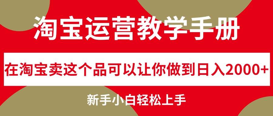 淘宝运营教学手册，在淘宝卖这个品可以让你做到日入2000+，新手小白轻…插图