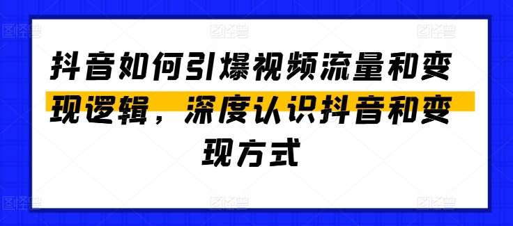 抖音如何引爆视频流量和变现逻辑，深度认识抖音和变现方式插图