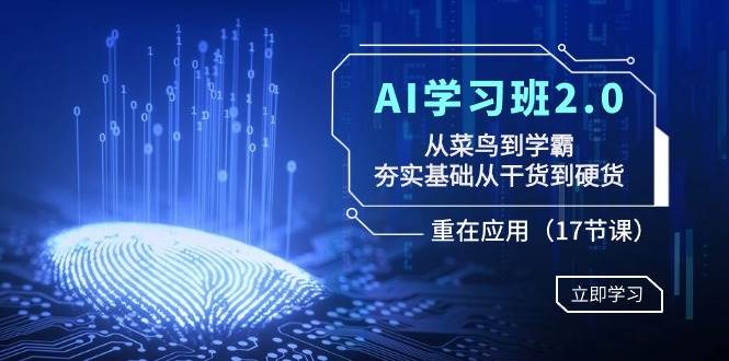 （8964期）AI学习班2.0：从菜鸟到学霸，夯实基础从干货到硬货，重在应用（17节课）插图