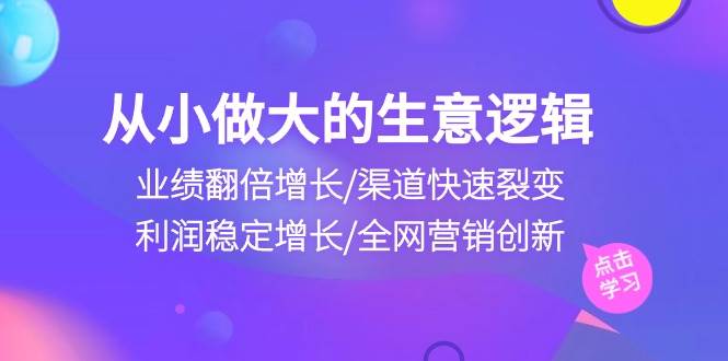 （10438期）从小做大生意逻辑：业绩翻倍增长/渠道快速裂变/利润稳定增长/全网营销创新插图