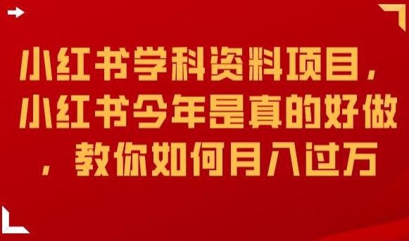 小红书学科资料项目，小红书今年是真的好做，教你如何月入过万【揭秘】插图