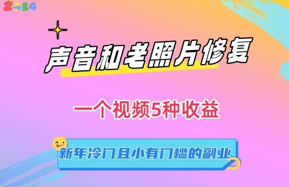 声音和老照片修复，一个视频5种收益，新年冷门且小有门槛的副业【揭秘】插图