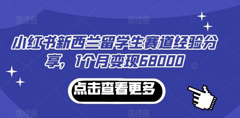 小红书新西兰留学生赛道经验分享，1个月变现68000【揭秘】插图