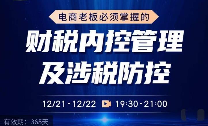 电商老板必须掌握的财税内控管理及涉税防控，解读新政下的税收政策，梳理公司财务架构插图