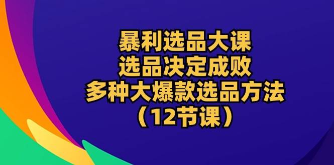 （10521期）暴利 选品大课：选品决定成败，教你多种大爆款选品方法（12节课）插图