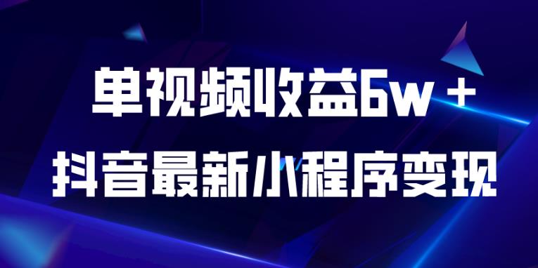 抖音最新小程序变现项目，单视频收益6w＋，小白可做【揭秘】插图