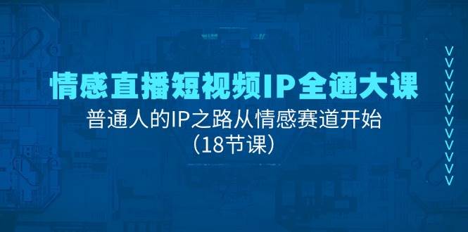 （11497期）情感直播短视频IP全通大课，普通人的IP之路从情感赛道开始（18节课）插图