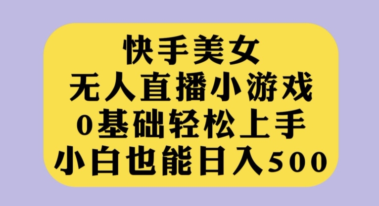 快手美女无人直播小游戏，0基础轻松上手，小白也能日入500【揭秘】插图