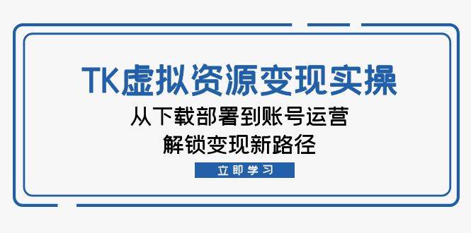 （12770期）TK虚拟资料变现实操：从下载部署到账号运营，解锁变现新路径插图