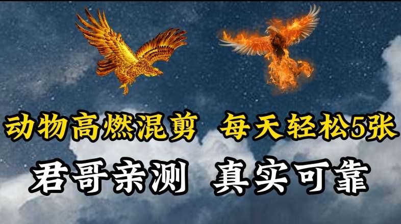 动物超燃混剪，每天轻松5张，剪辑简单大家爱看【揭秘】插图