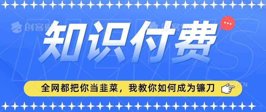 2024最新知识付费项目，小白也能轻松入局，全网都在教你做项目，我教你做镰刀【揭秘】插图