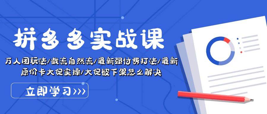 （10865期）拼多多·实战课：万人团玩法/截流自然流/最新强付费打法/最新原价卡大促..插图