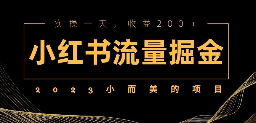 2023小而美的项目，小红书流量掘金，实操一天，收益200+【揭秘】插图