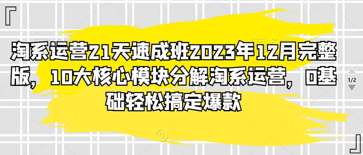 淘系运营21天速成班2023年12月完整版，10大核心模块分解淘系运营，0基础轻松搞定爆款插图