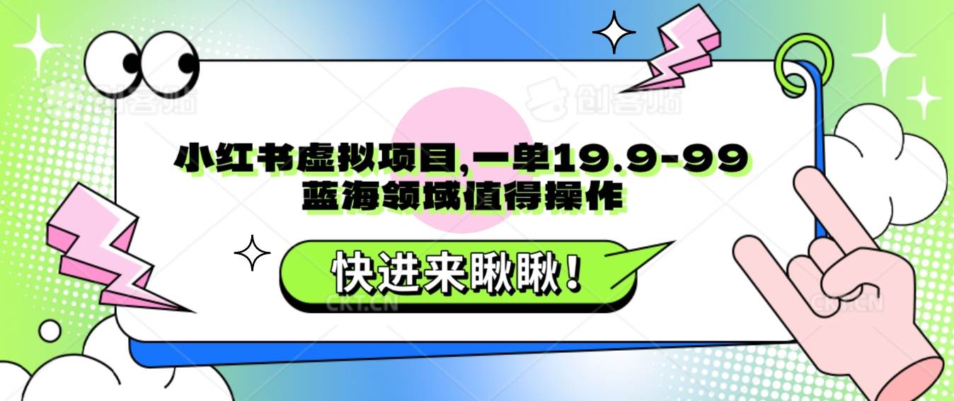 小红书虚拟项目，一单19.9-99，蓝海领域值得操作插图