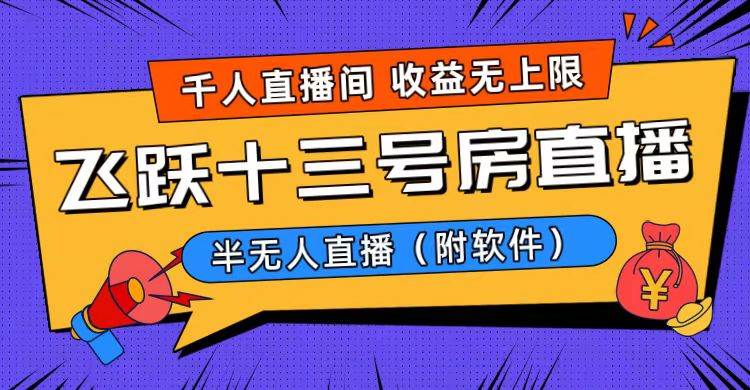 （8711期）爆火飞跃十三号房半无人直播，一场直播上千人，日入过万！（附软件）插图