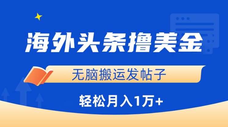 海外头条撸美金，无脑搬运发帖子，月入1万+，小白轻松掌握【揭秘】插图