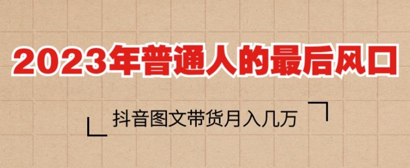 2023年普通人的最后风口，抖音图文带货月入几万，只需一部手机即可操作插图