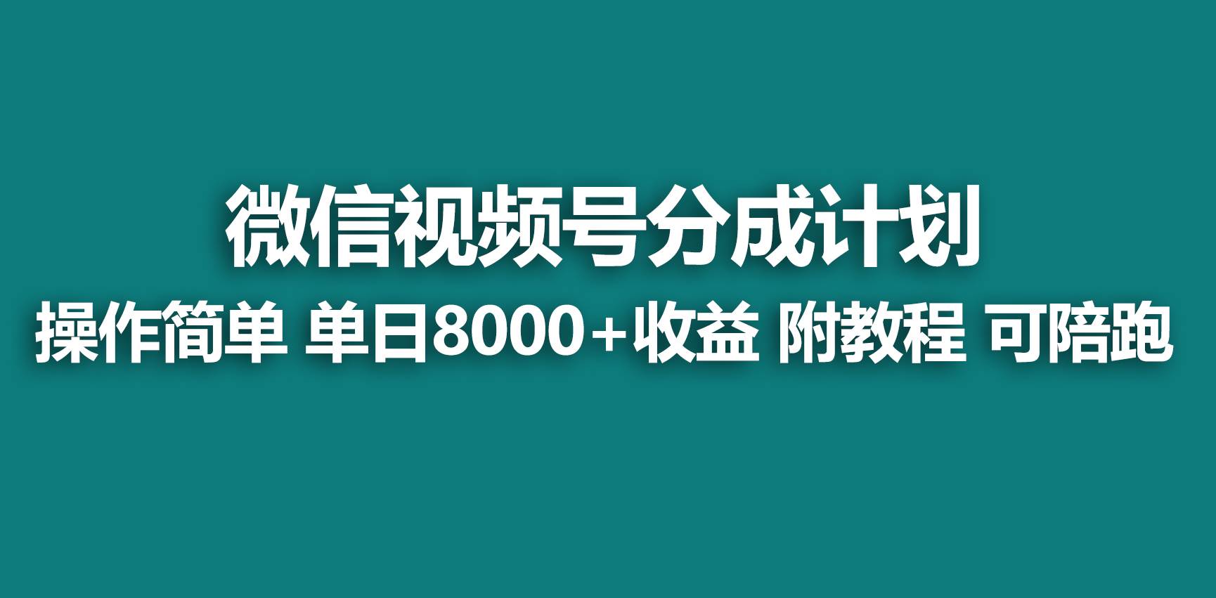 （9087期）【蓝海项目】视频号分成计划，快速开通收益，单天爆单8000+，送玩法教程插图