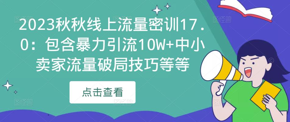 2023秋秋线上流量密训17.0：包含暴力引流10W+中小卖家流量破局技巧等等插图