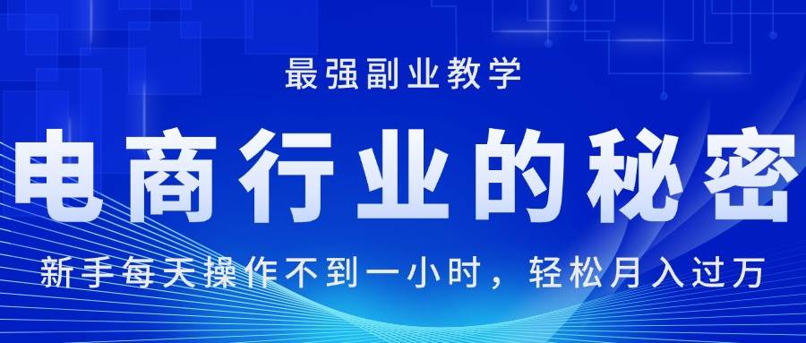 （11427期）电商行业的秘密，新手每天操作不到一小时，月入过万轻轻松松，最强副业…插图