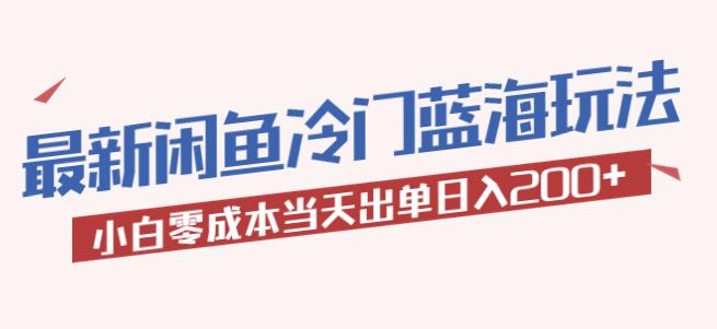 2023最新闲鱼冷门蓝海玩法，小白零成本当天出单日入200+【揭秘】插图