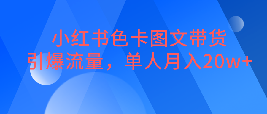 小红书色卡图文带货，引爆流量，单人月入20W+插图