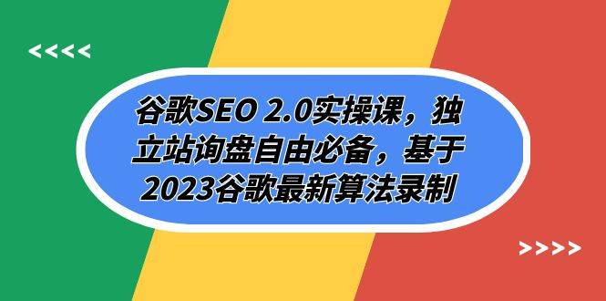 谷歌SEO 2.0实操课，独立站询盘自由必备，基于2023谷歌最新算法录制（94节）插图