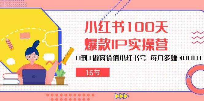 小红书100天爆款IP实操营，0到1做高价值小红书号，每月多赚3000+（16节）插图