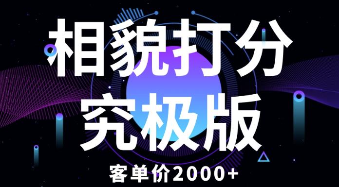 相貌打分究极版，客单价2000+纯新手小白就可操作的项目插图